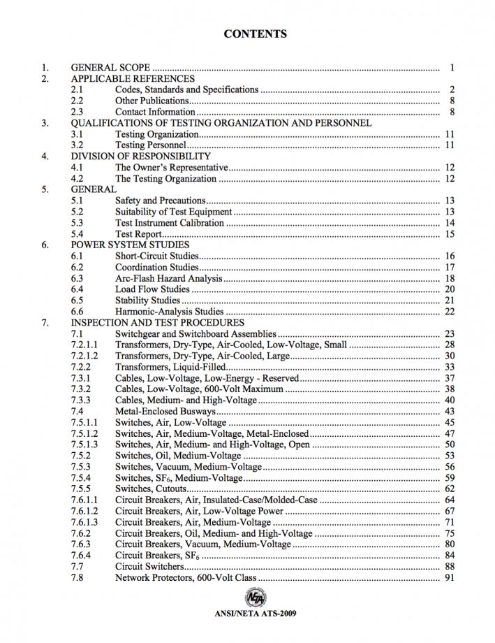 Inspection and Test Procedures For Electrical Power Equipment and ...