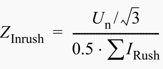 Inrush impedance formulae