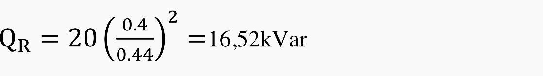 Reactive power of the capacitor