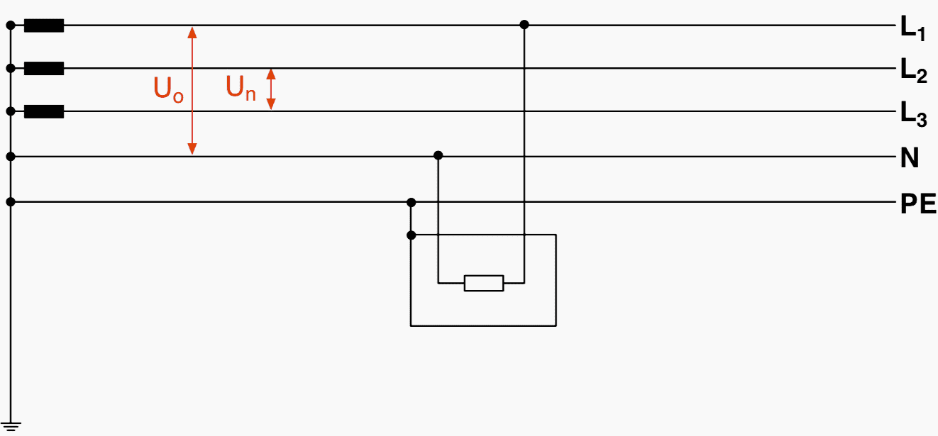 Making available a voltage U0 that is different from the phase-to-phase voltage U