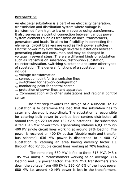 Design Of 400/220/132 KV 1316 MW Power Substation