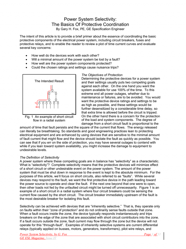 The essence of coordinating the basic protective devices of the ...