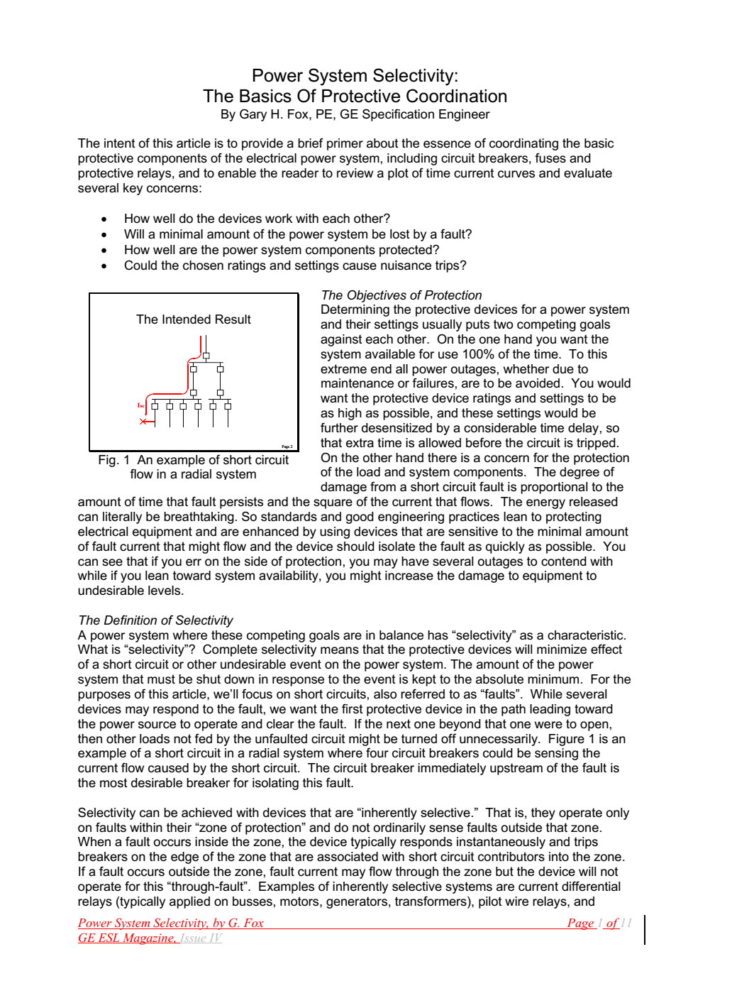 The essence of coordinating the basic protective devices of the electrical power system