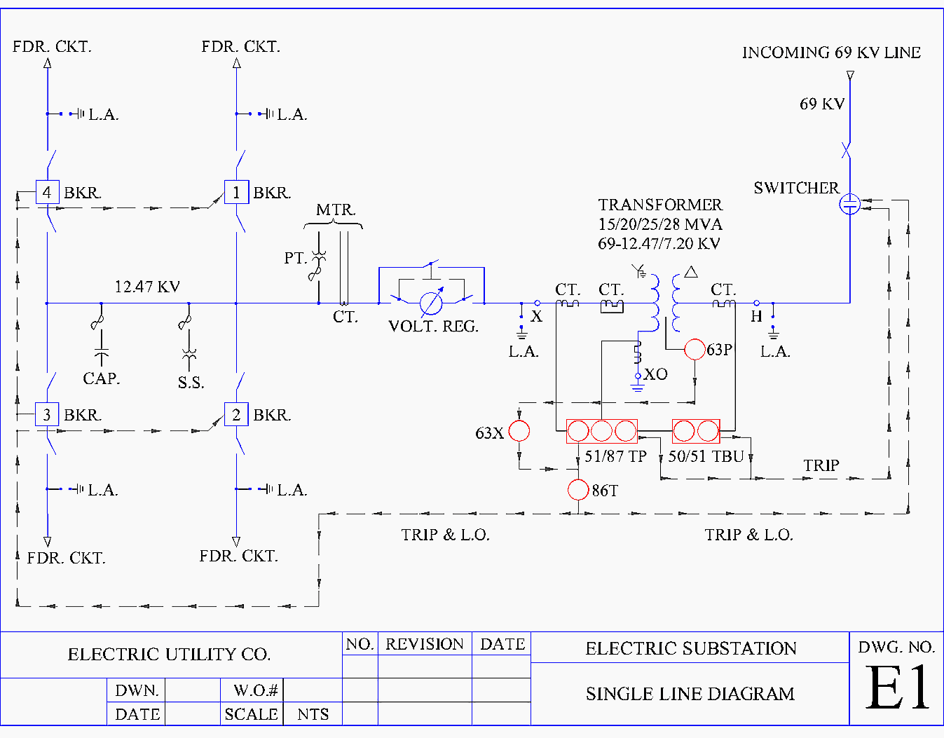 Example A of a Single Line Diagram