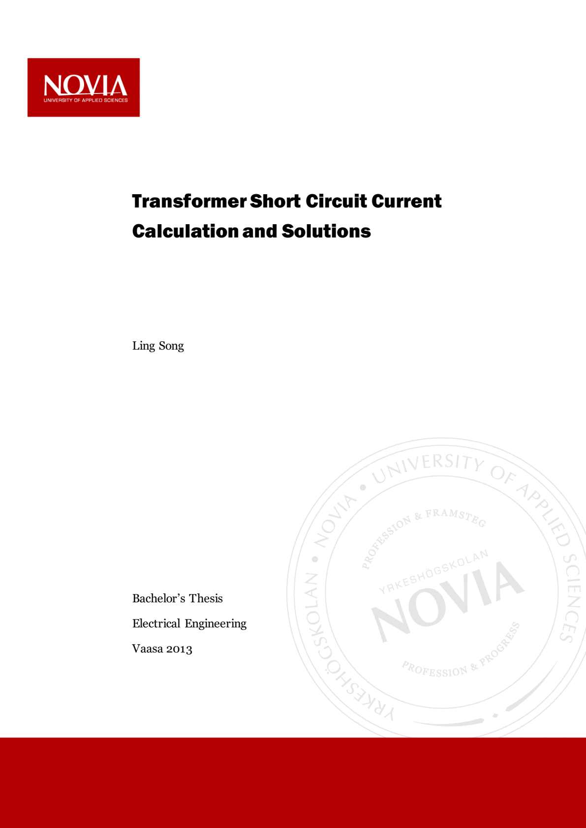 Transformer Short Circuit Current Calculation and Solutions - Ling Song