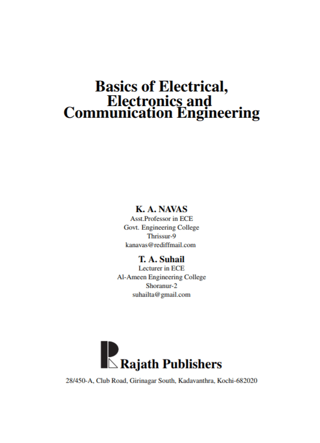 The Basics of Electrical, Electronics and Communication Engineering For Students