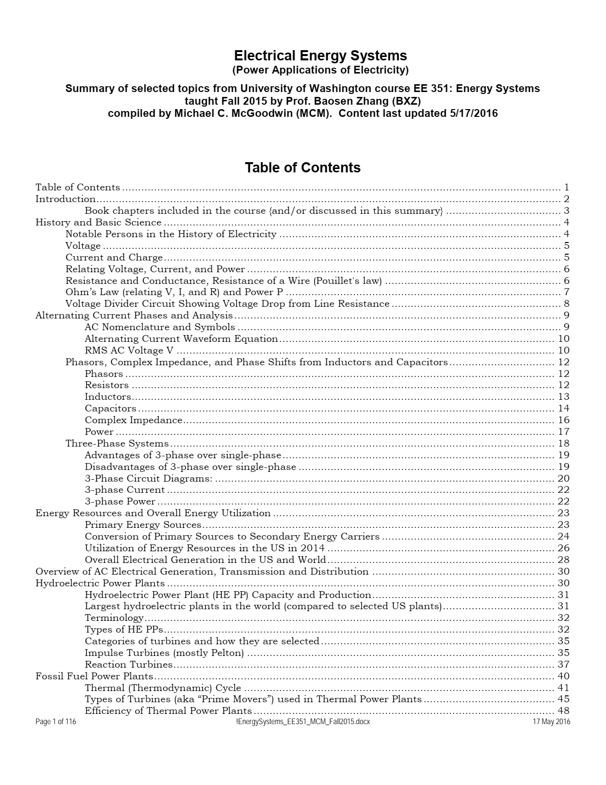 Fundamentals Of Electrical Energy Systems (Power Applications of Electricity)