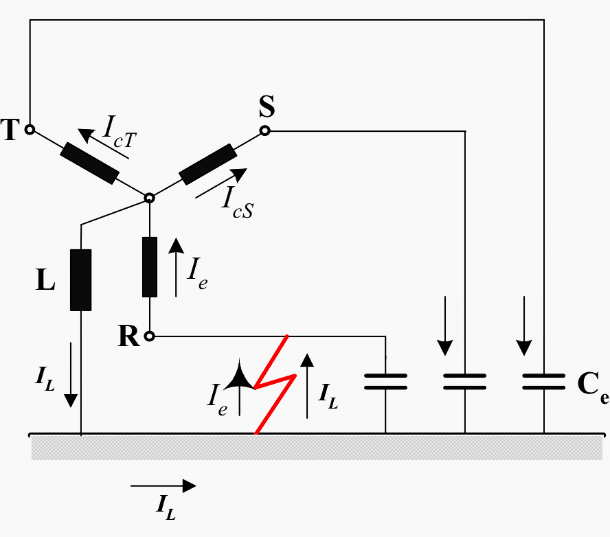 Connecting arc-suppression reactor (L)