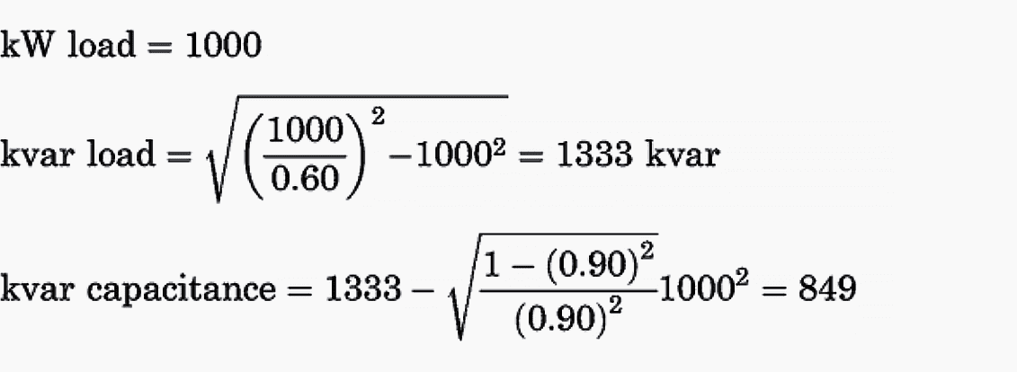 1000-kW load with a 60% power factor