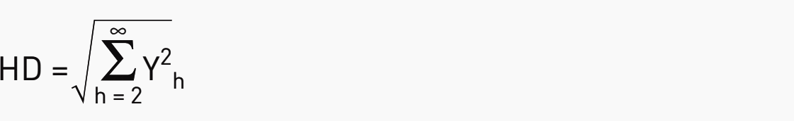 Calculation of harmonic distortion (HD) and of total harmonic distortion (THD)