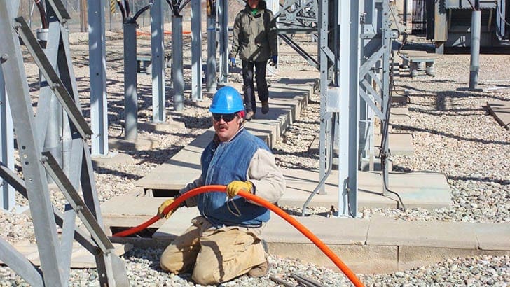 Installation of fiber optic cables in HV substation