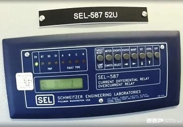 Simulation of protection system that includes a source, transformer and motor