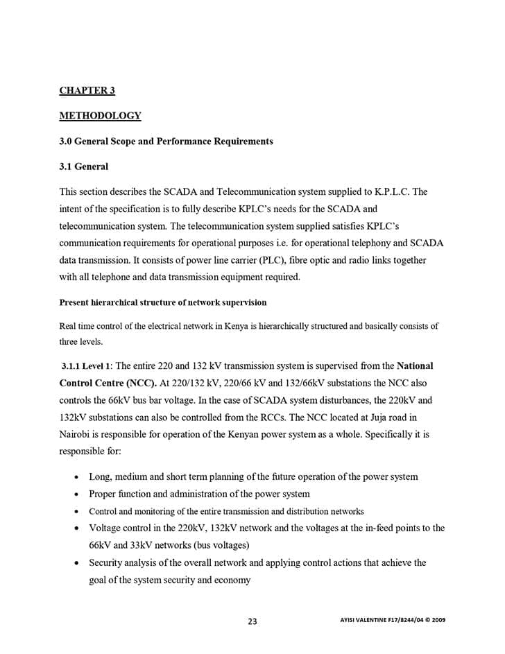 SCADA application in Kenyan National Power Grid