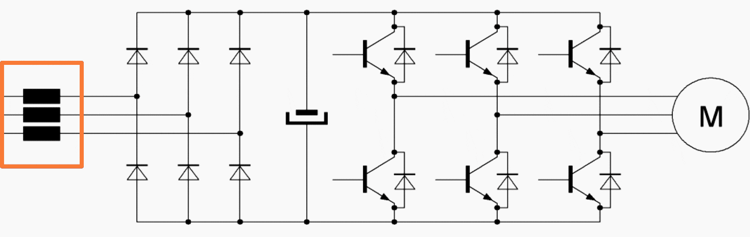 AC line reactor applied