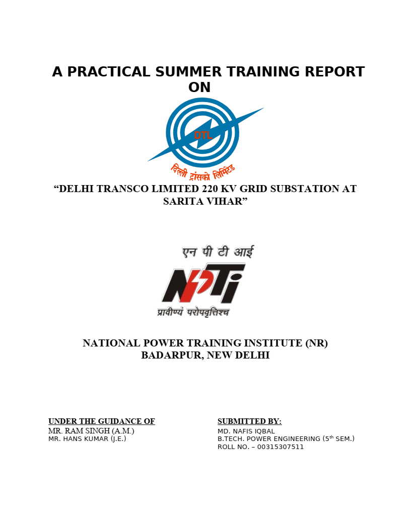 Practical training report on 220/66/11 KV AIS substation