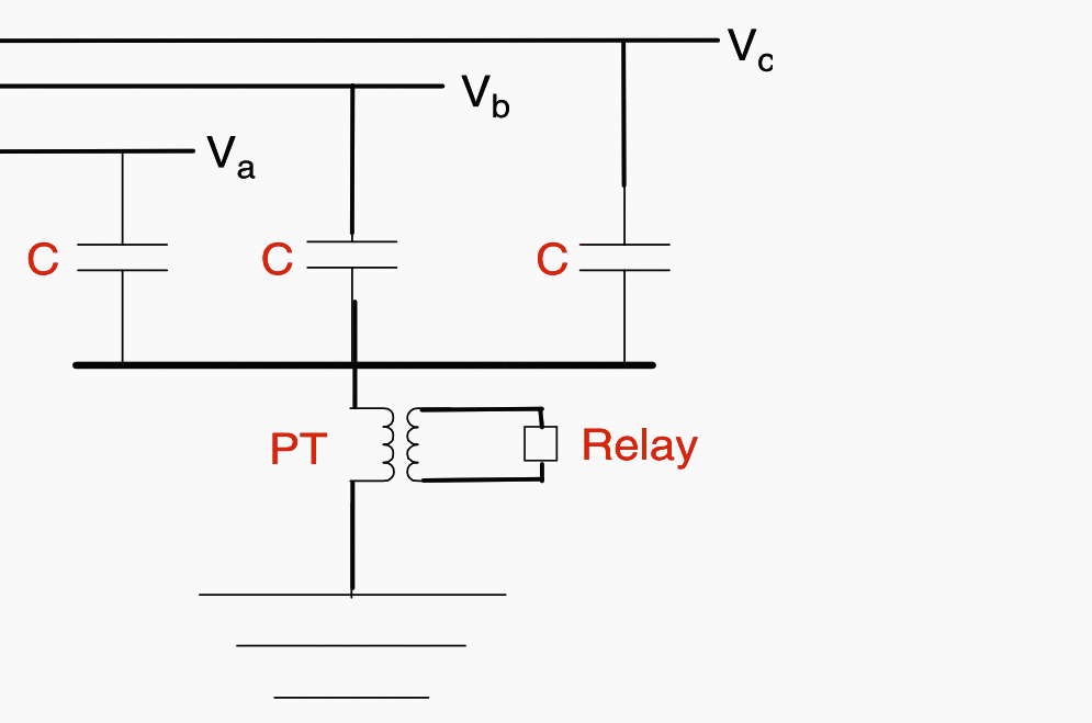 Neutral voltage unbalance protection for ungrounded wye capacitor bank using a PT