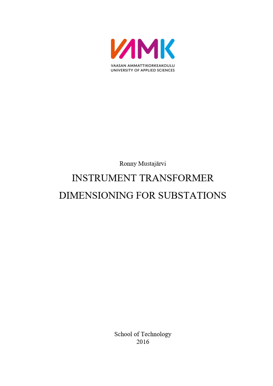 Instrument Transformer Calculations and Dimensioning For Substations