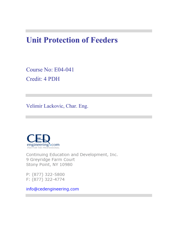 Unit protection of feeders (principles, schemes and applications)