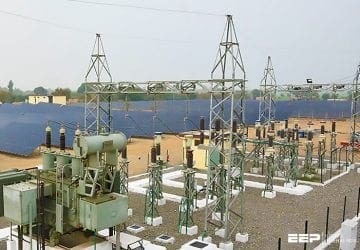 60 MW grid tied solar power plant with an attached 11 5kV/34.5 kV substation