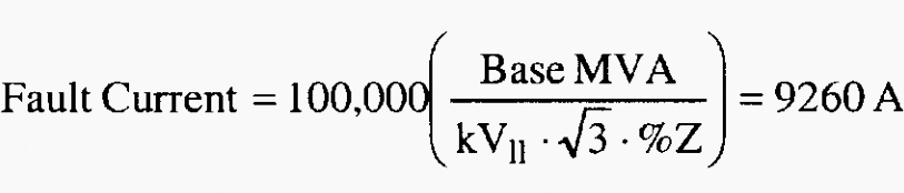 Fault current formulae