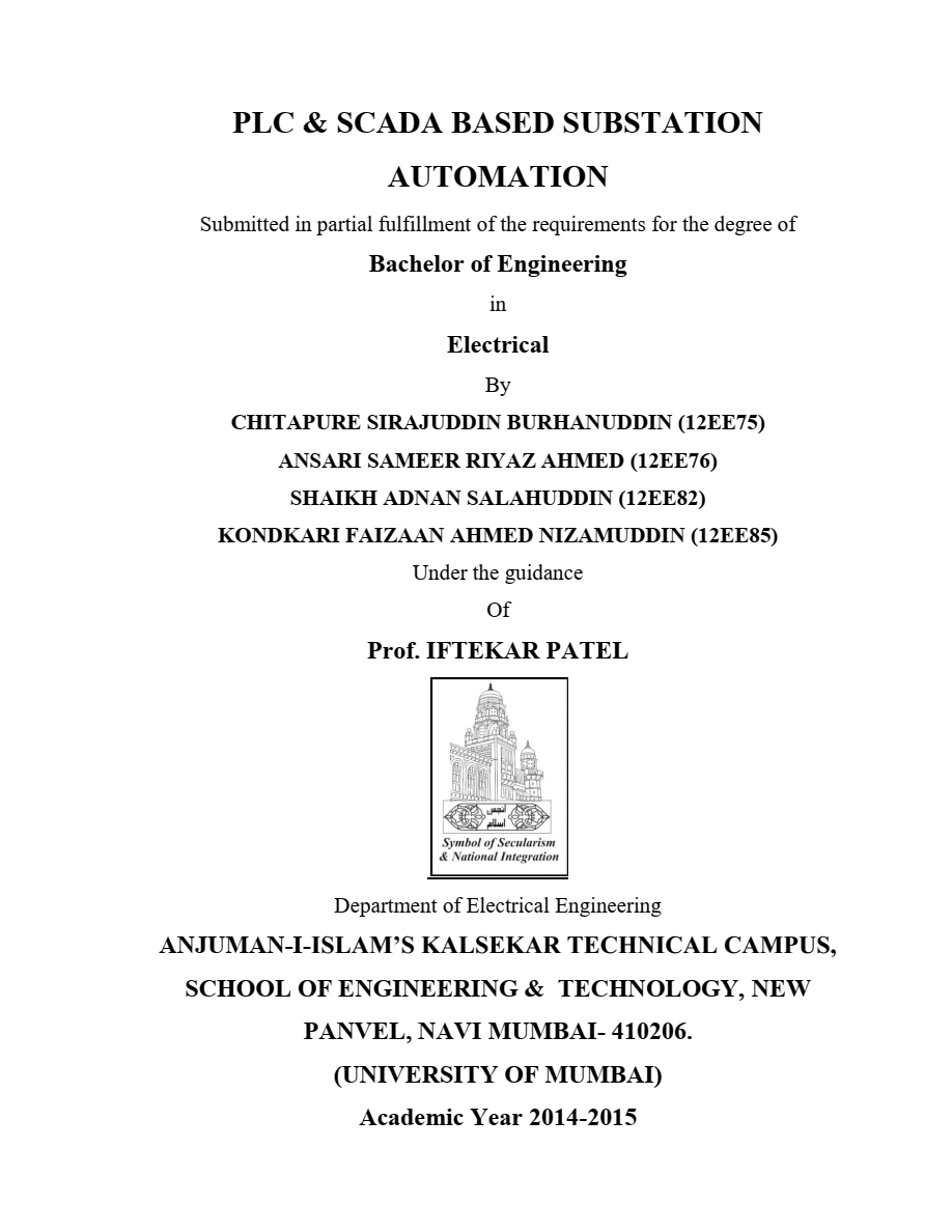 Substation automation based on PLCs and SCADA system