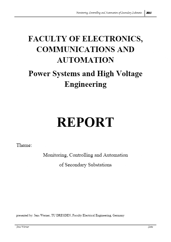 Monitoring, controlling and automation of secondary substations