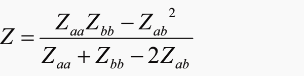 Equivalent impedance of the original circuit