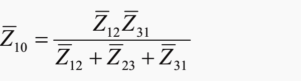 Replacement of a delta network by the equivalent star network