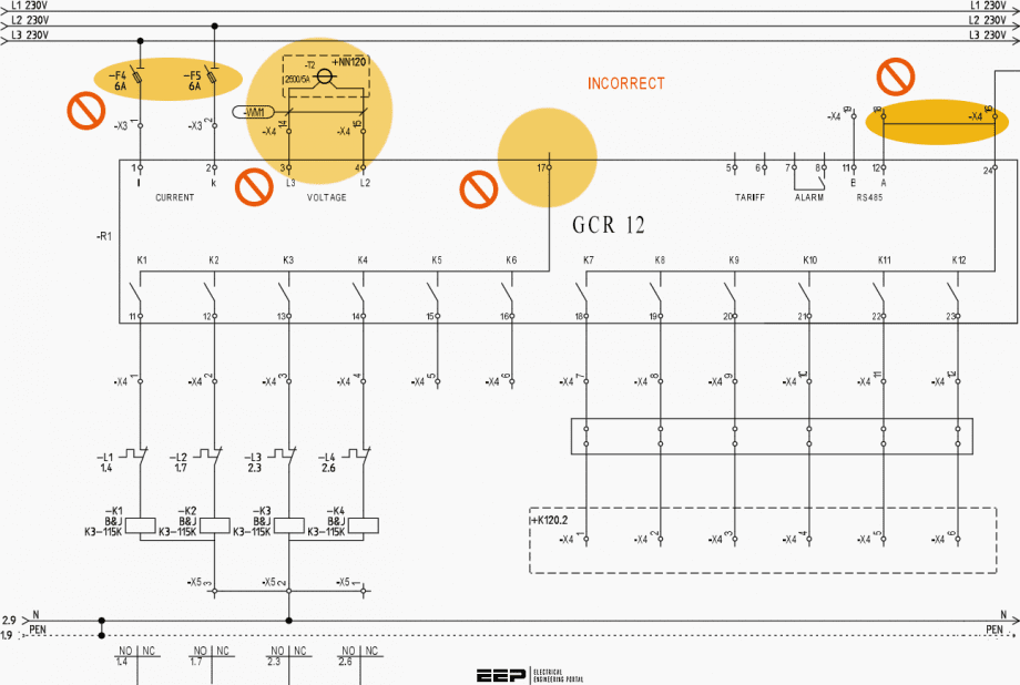 common electrical single line font