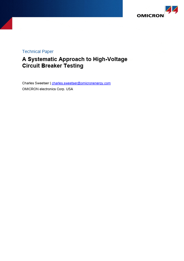 How to perform diagnostic testing of HV circuit breakers