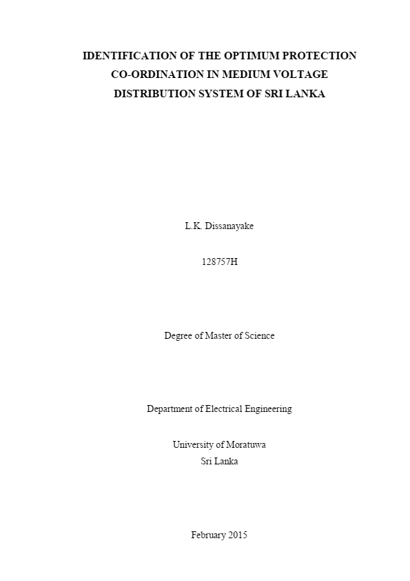 Analysis of protection coordination in MV distribution system od Sri Lanka