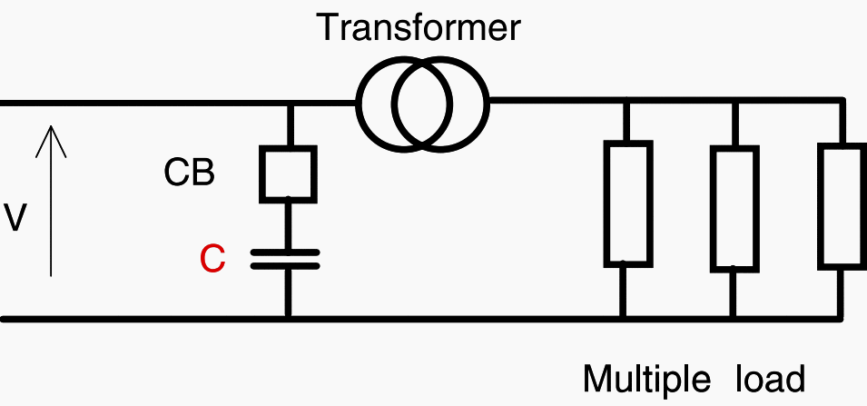 Per phase representation of the high voltage capacitor