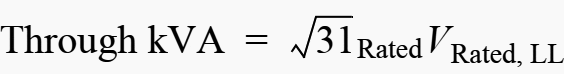 Through kVA (volts × amps) of the reactor