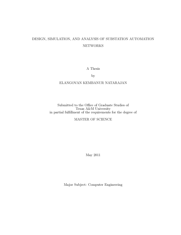 Design and analysis of digital communication protocols in substation automation systems