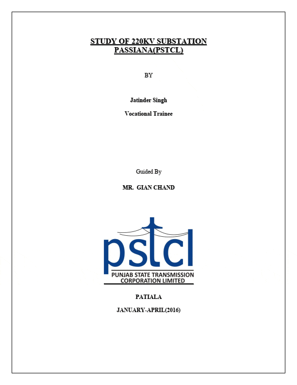 The study of 220 kV power substation (equipment details)