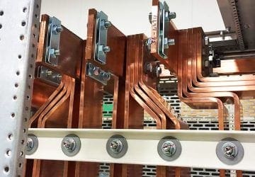 Copper busbars bolted connections