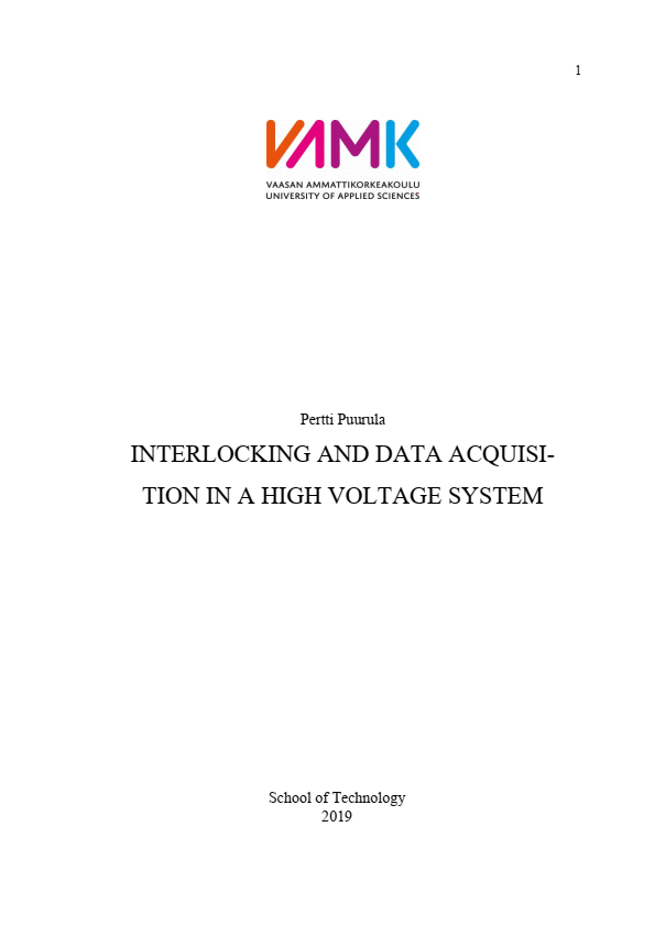 Implementation of interlocking and data acquisition in HV system