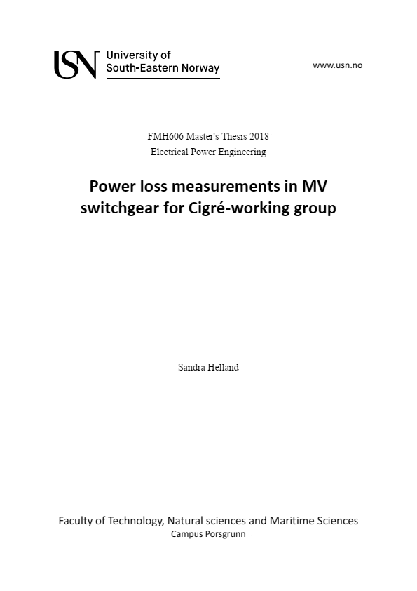 Power loss measurements in MV switchgear