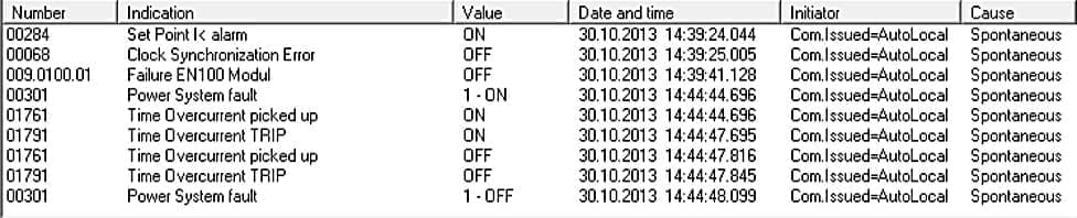 Event Log showing 1ms time-stamping