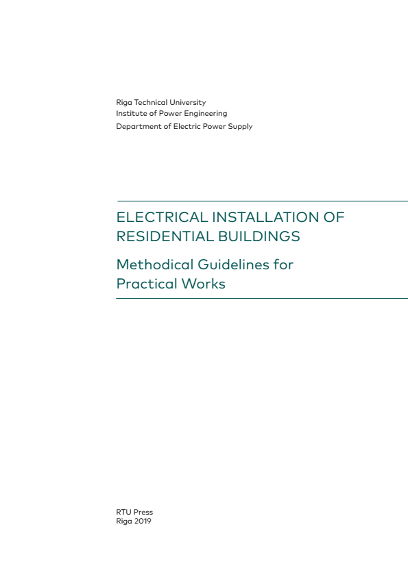 Electrical installation design of residential buildings (practical guidelines)