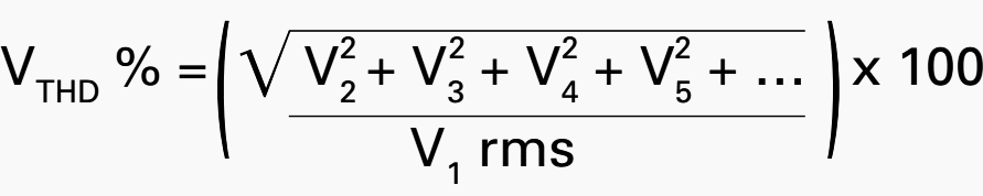 Percentages are (Vh/V1)x100 for each harmonic