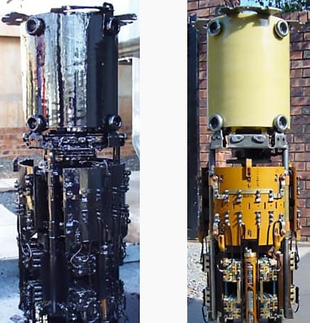 Transformer tap-changer gear before and after maintenance