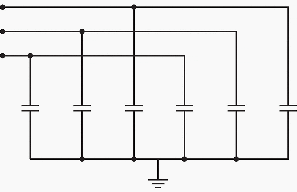 Double star connections, neutral earthed capacitor bank