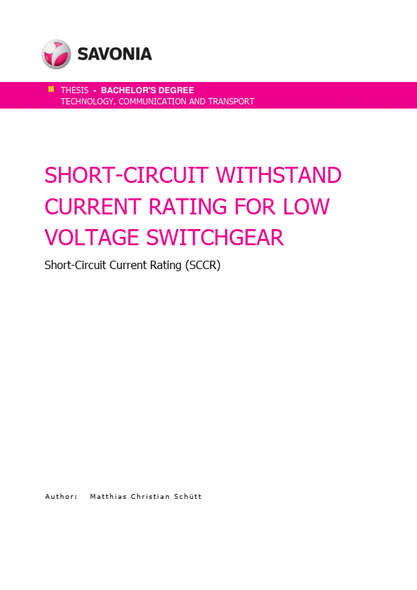 Short-circuit withstand current rating for low voltage switchgear