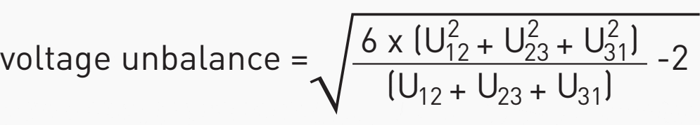 Unbalance voltage formulae