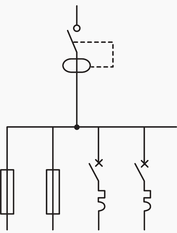 RCCB upstream of the overcurrent protection devices