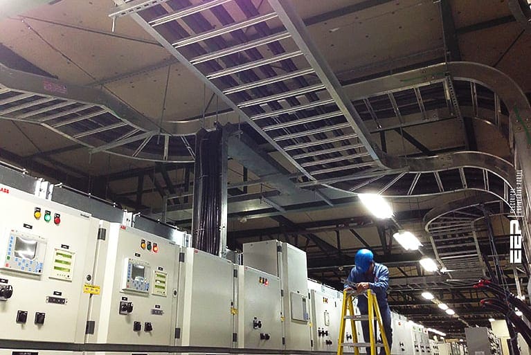 Civil engineering in installation of substation buildings and switchboard rooms