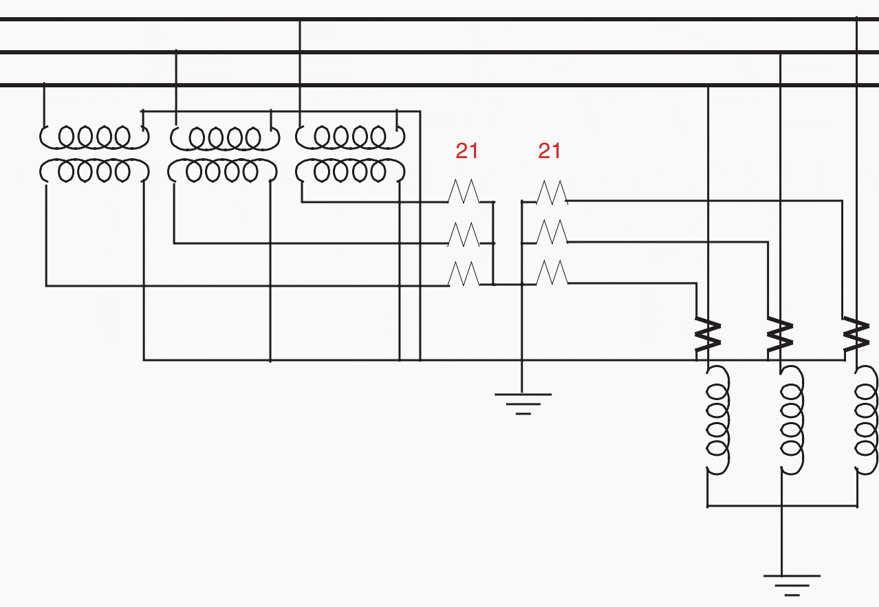 Connection for impedance relay