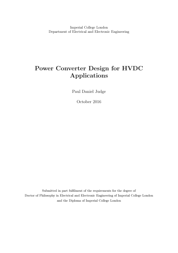 Design of power converters for HVDC applications