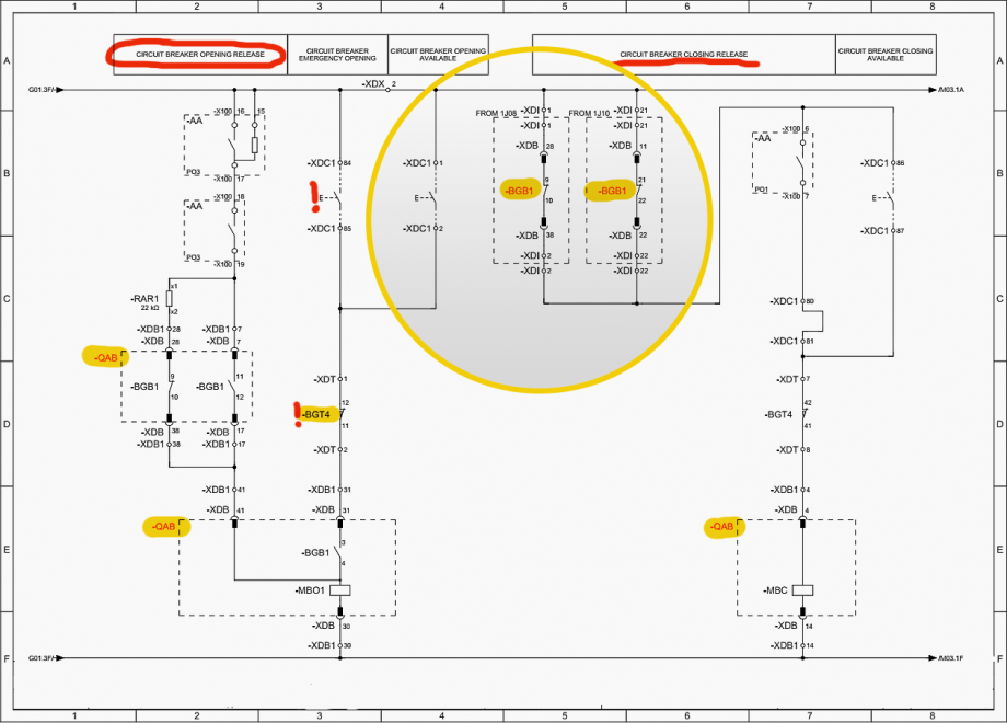 Learn how to interpret interlocking schemes between MV cubicles (single